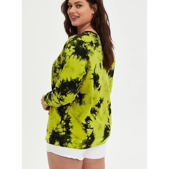 Torrid Green French Tie Dye Active Sweatshirt 3x - Picture 2 of 13